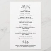 Minimalistisches Hochzeitsprogramm für Schwarz und (Hinten)
