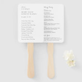 Minimalistisches Hochzeitsprogramm für Schwarz und Fächer (Vorne und Hinten)