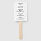 Minimalistisches Hochzeitsprogramm für Schwarz und Fächer (Rückseite)