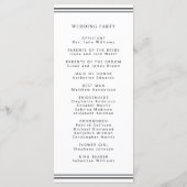 Minimalistisches Hochzeitsprogramm für Schwarz und Programm (Rückseite)