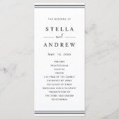 Minimalistisches Hochzeitsprogramm für Schwarz und Programm (Vorderseite)