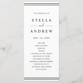 Minimalistisches Hochzeitsprogramm für Schwarz und Programm