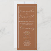 Minimalistisches Hochzeitsprogramm für Terrakotta (Vorderseite)