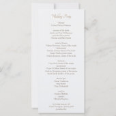 Minimalistisches Hochzeitsprogramm für Wasserfarbe (Rückseite)
