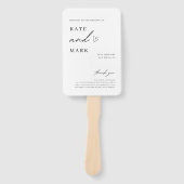 Minimalistisches Hochzeitsprogramm-Handfächer Fächer (Vorderseite)