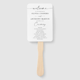 Minimalistisches Hochzeitsprogramm Handfan Fächer