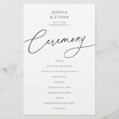 Minimalistisches Hochzeitsprogramm Kalligrafie Wei (Vorderseite)
