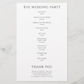 Minimalistisches Hochzeitsprogramm Kalligrafie Wei (Rückseite)
