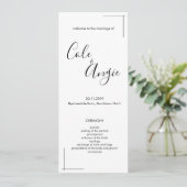 Minimalistisches Hochzeitsprogramm mit Grenzübergä (Stehend Vorderseite)