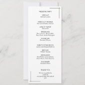 Minimalistisches Hochzeitsprogramm mit Grenzübergä (Rückseite)