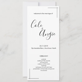 Minimalistisches Hochzeitsprogramm mit Grenzübergä