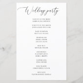 Minimalistisches Hochzeitsprogramm mit klassischer (Rückseite)