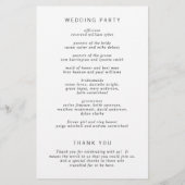 Minimalistisches Hochzeitsprogramm mit Monogramm f (Hinten)