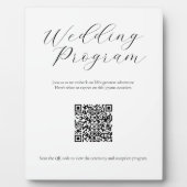 Minimalistisches Hochzeitsprogramm mit QR-Code Fotoplatte (Vorderseite)
