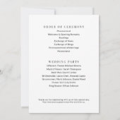 Minimalistisches Hochzeitsprogramm - Moderne 12x18 (Rückseite)