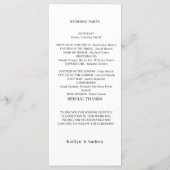 Minimalistisches Hochzeitsprogramm - Moderne Elega Programm (Rückseite)