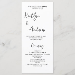 Minimalistisches Hochzeitsprogramm - Moderne Elega Programm