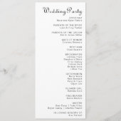 Minimalistisches Hochzeitsprogramm Programm (Rückseite)