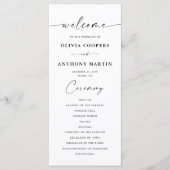 Minimalistisches Hochzeitsprogramm Programm (Vorderseite)