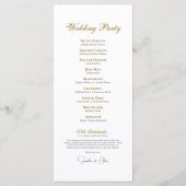 Minimalistisches Hochzeitsprogramm Programm (Rückseite)