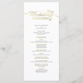 Minimalistisches Hochzeitsprogramm Programm (Vorderseite)
