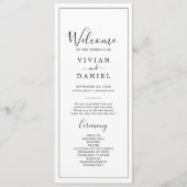 Minimalistisches Hochzeitsprogramm Programm (Vorderseite)