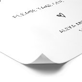 Minimalistisches Hochzeitsprogramm: Unsere Fans de Poster (Ecke)