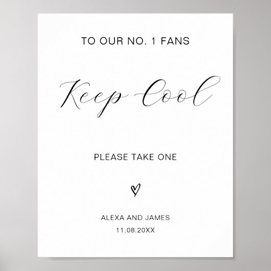Minimalistisches Hochzeitsprogramm: Unsere Fans de Poster (Vorne)