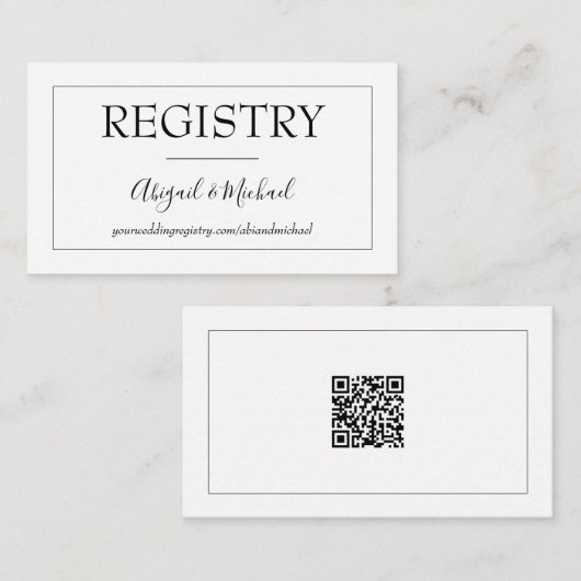 Minimalistisches Hochzeitsregister Begleitkarte (Vorne/Hinten)