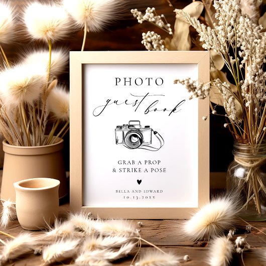 Minimalistisches Hochzeitssegment Foto Poster