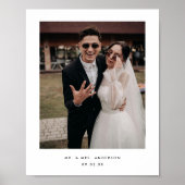 Minimalistisches Hochzeitssemble Foto Mr & Mrs Cus Poster (Vorne)