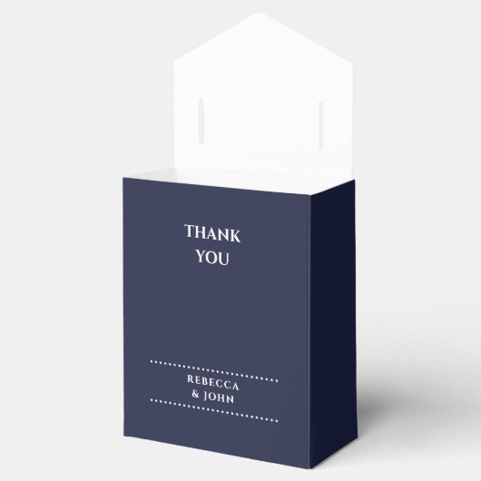 Minimalistisches Hochzeitssonderdatum für Navy Blu Geschenkschachtel (Geöffnet)