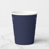 Minimalistisches Hochzeitssonderdatum für Navy Blu Pappbecher (Links)