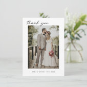 Minimalistisches Hochzeitsstift Foto Dankeschön Ka Dankeskarte (Stehend Vorderseite)
