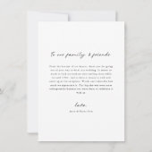 Minimalistisches Hochzeitsstift Foto Dankeschön Ka Dankeskarte (Rückseite)