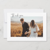 Minimalistisches Hochzeitsstift Foto Dankeschön Ka Dankeskarte (Vorderseite)