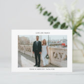 Minimalistisches Hochzeitsstift Foto Dankeschön Ka Dankeskarte (Stehend Vorderseite)