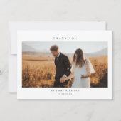 Minimalistisches Hochzeitsstift Foto Dankeschön Ka Dankeskarte (Vorderseite)