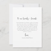 Minimalistisches Hochzeitsstift Foto Dankeschön Ka Dankeskarte (Rückseite)