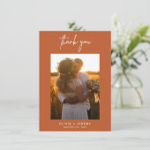 Minimalistisches Hochzeitsstift Foto Dankeschön Ka Dankeskarte (Stehend Vorderseite)