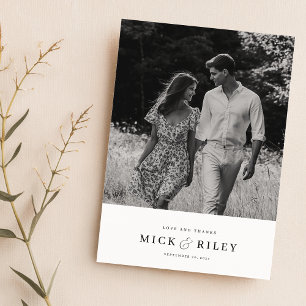 Minimalistisches Hochzeitsstift Foto Dankeschön Ka Dankeskarte