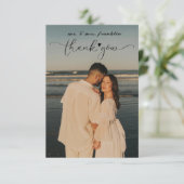 Minimalistisches Hochzeitsstift Foto Dankeschön Ka Dankeskarte (Stehend Vorderseite)