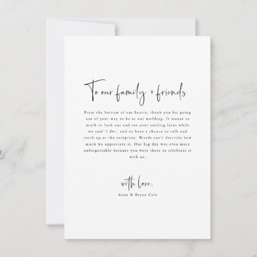 Minimalistisches Hochzeitsstift Foto Dankeschön Ka Dankeskarte (Rückseite)