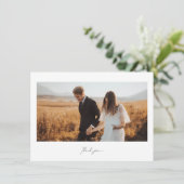 Minimalistisches Hochzeitsstift Foto Dankeschön Ka Dankeskarte (Stehend Vorderseite)