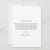 Minimalistisches Hochzeitsstift Foto Dankeschön Ka Einladung (Rückseite)