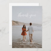 Minimalistisches Hochzeitsstift Foto Dankeschön Ka Einladung (Vorne/Hinten)