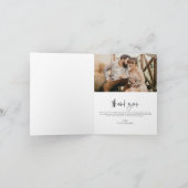 Minimalistisches Hochzeitsstift Foto handschriftli Dankeskarte (Innenseite)