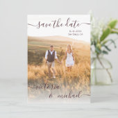 Minimalistisches Hochzeitsstipendium Foto Save the Einladung (Stehend Vorderseite)