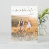 Minimalistisches Hochzeitsstipendium Foto Save the Einladung (Stehend Vorderseite)