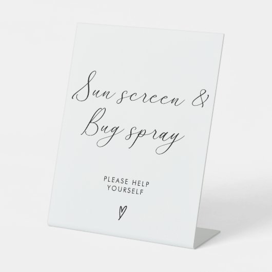 Minimalistisches Hochzeitssyndrom und Bug Spray-Ze Sockelschild (Vorderseite)